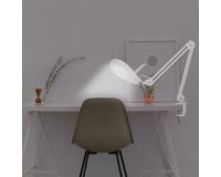 Lampe loupe à LED, avec pince, blanc
