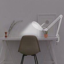 Vergrootglaslamp met ledlicht en klem - wit