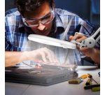 Lampe loupe à LED, avec pince, blanc