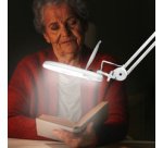 Lampe loupe à LED, avec pince, blanc