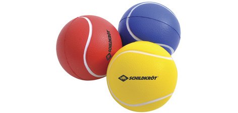 Balle souple, 70 mm, set de 3, couleurs assorties
