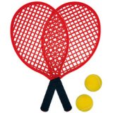 Set beachtennis, zwart/rood