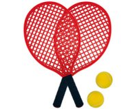 Set beachtennis, zwart/rood