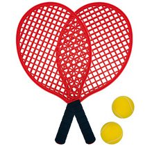 Set de beach tennis, noir/rouge