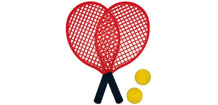 Set de beach tennis, noir/rouge