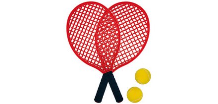 Set de beach tennis, noir/rouge
