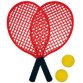 Set beachtennis, zwart/rood