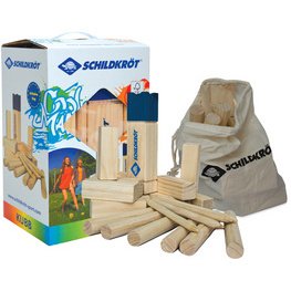 Zweeds Kubb- schaakspel, van dennenhout