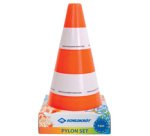 Cônes de signalisation, set de 4, orange / blanc