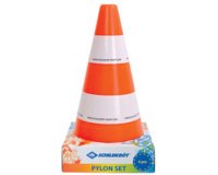 Cônes de signalisation, set de 4, orange / blanc