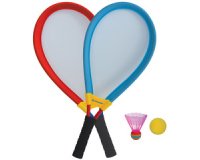 Set van grote rackets, blauw / rood