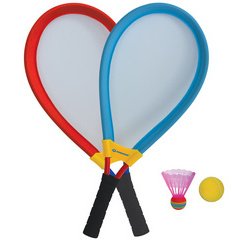 Set de raquettes géantes, bleu / rouge
