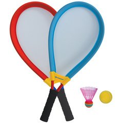 Set van grote rackets, blauw / rood