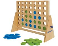 4 in a row, classic wooden game