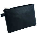 Sac de banque, cuir, noir