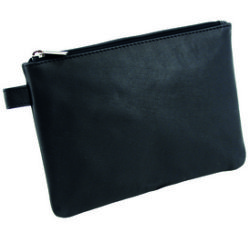 Sac de banque, cuir, noir