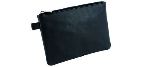 Sac de banque, cuir, noir