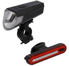 Set d'éclairage de vélo à LED rechargeable, 80 lux