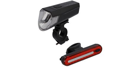 Led verlichtingsset voor fiets, oplaadbaar, 80 lux