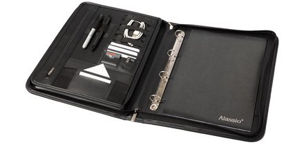 Porte-documents, A4, similicuir, noir