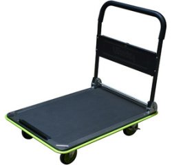 Chariot à plate-forme en acier, charge: 300 kg, noir/vert