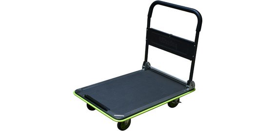 Chariot à plate-forme en acier, charge: 300 kg, noir/