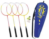Set de badminton 4 joueurs, rouge / jaune