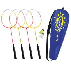 Set de badminton 4 joueurs, rouge / jaune