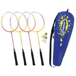 Set de badminton 4 joueurs, rouge / jaune