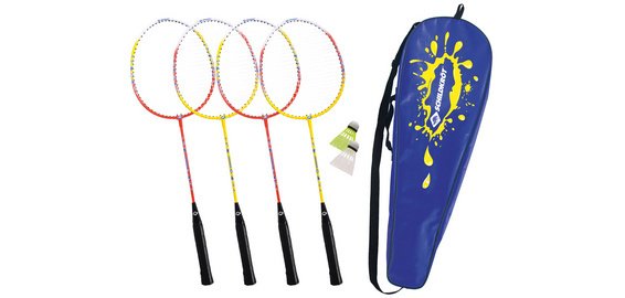Set de badminton 4 joueurs, rouge / jaune