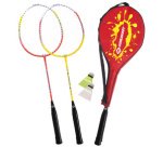 Set de badminton 2 joueurs, rouge / jaune