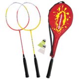 Set de badminton 2 joueurs, rouge / jaune