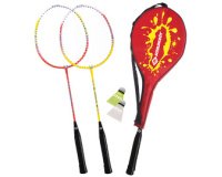 Set de badminton 2 joueurs, rouge / jaune