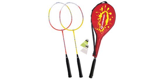 Set de badminton 2 joueurs, rouge / jaune