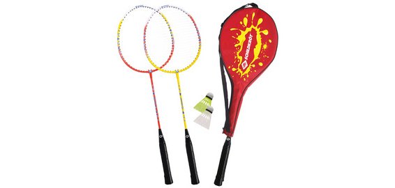 Set de badminton 2 joueurs, rouge / jaune