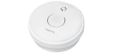 Détecteur de fumée, pile zinc-carbone 9V incl,blanc