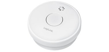 Détecteur de fumée, pile zinc-carbone 9V incl,blanc