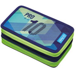 Etui scolaire triple 'Green Goal', 31 pièces