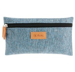 Trousse plate GREENline, bleu chiné