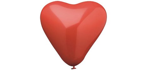 Ballon de baudruche 'Heart', grand, rouge