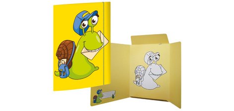 Chemise à élastique 'Escargot', en carton, jaune