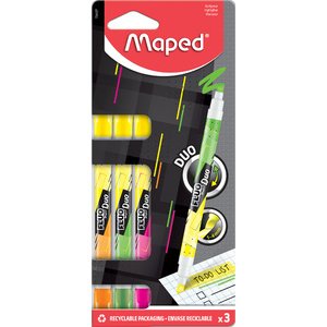 Surligneur FLUO'PEPS PEN DUO, blister de 3