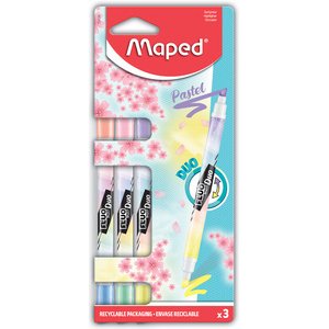 Markeerstift FLUO'PEPS PEN DUO pastel - blister van 3 stuks