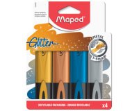 Surligneur GLITTER METAL, étui de 4