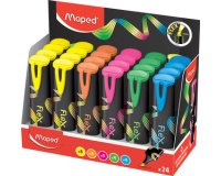 Surligneur FLEX, pointe flexible, présentoir de 24