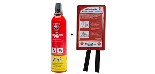 REINOLD MAX Spray extincteur STOP FIRE + couverture anti-feu