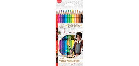 Crayon de couleur triangulaire HARRY POTTER,étui de 12