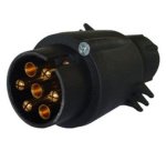 Prise de voiture, 7 broches, plastique, noir