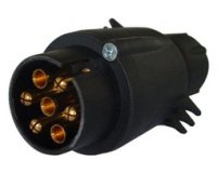 Prise de voiture, 7 broches, plastique, noir