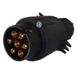 Prise de voiture, 7 broches, plastique, noir